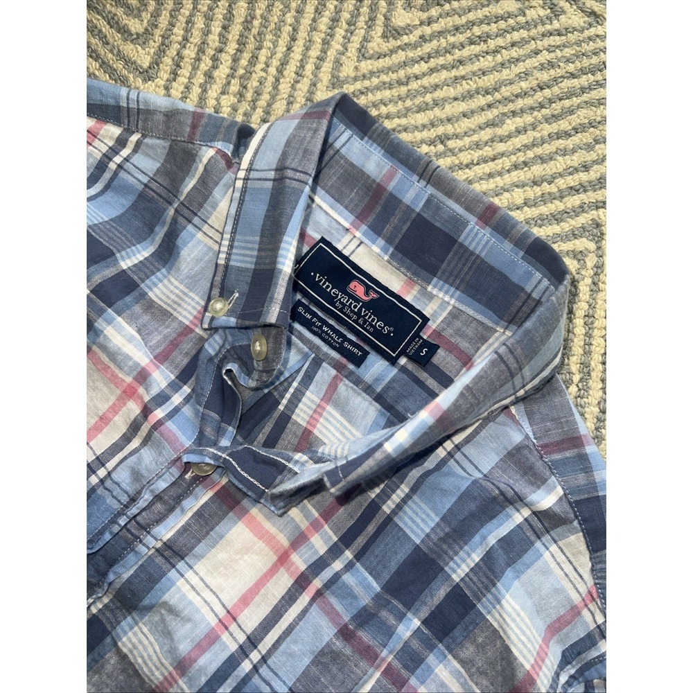 Vineyard Vines‎ Slim Fit Whale Shirt - Blue/White/Pink - Small